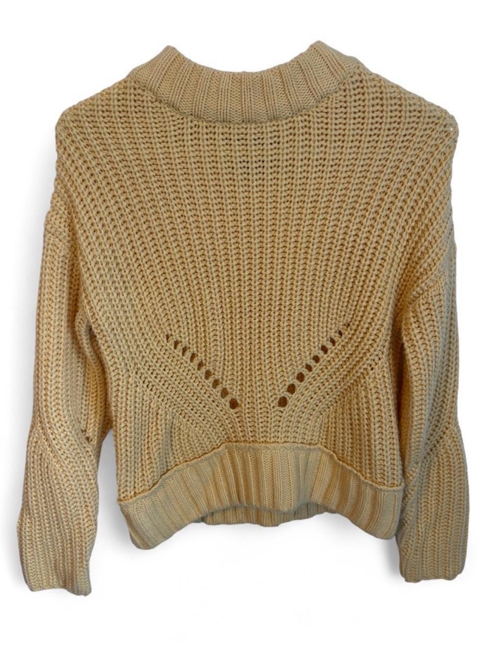 Say What? Cozy Cropped Cowl Neck Sweater in Yellow